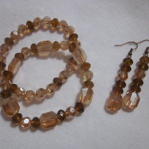 Multi Brown Bracelet / Earring Set.